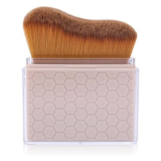 Gosknor pennello autoabbronzante retrattile con coperchio, applicatore autoabbronzante pennello corpo per sfumare fondotinta liquidi filtri solari viso gambe braccia (caffè)