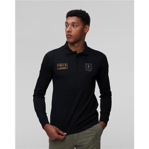 Aeronautica Militare polo nera a maniche lunghe da uomo Aeronautica Militare