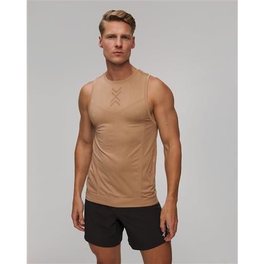 X-Bionic canottiera da corsa da uomo x-bionic xceed run tank top beige-marrone