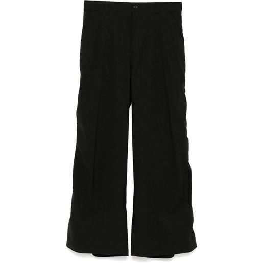 SONGZIO pantaloni svasati effetto increspato - nero