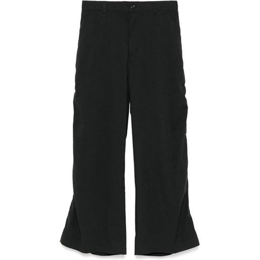 SONGZIO pantaloni svasati effetto increspato - grigio