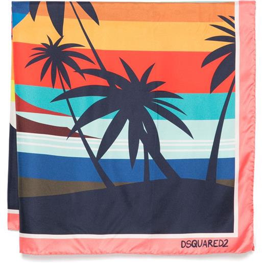 DSQUARED2 foulard habotai - blu