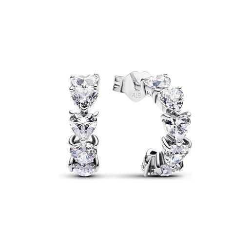 Pandora timeless 293657c01 - orecchini a cerchio in argento sterling con zirconi