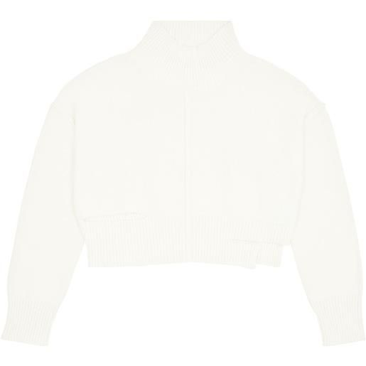 MM6 Maison Margiela maglione a collo alto con dettaglio cut-out - bianco