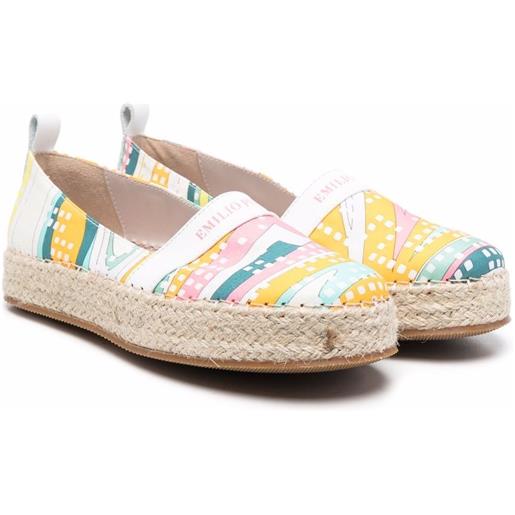 PUCCI Junior espadrillas onde con stampa - bianco
