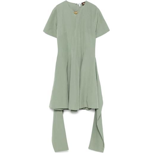 LOEWE abito corto con placca logo - verde