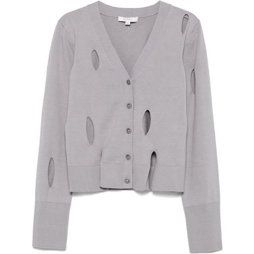 JW Anderson cardigan con spacco - grigio