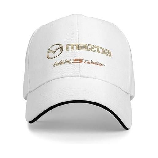 XWSBUDE auto berretto da baseball, per mazda mx-5 cappellino racer cappellino visiera regolabile unisex baseball cap, a