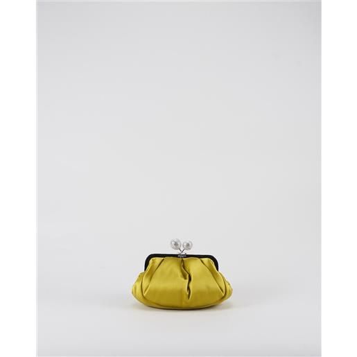 MAX MARA WEEKEND pasticcino bag small lime in raso con strass