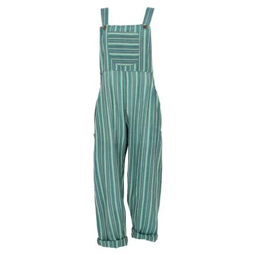 GURU SHOP salopette ariose, stile etnico a righe, oversize, tuta estiva da donna, in cotone, vino/viola, 44