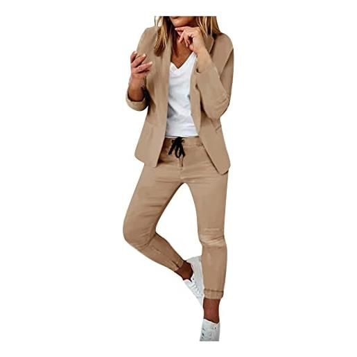 riou tailleur donna pantaloni e giacca curvy elegante completo tailleur da donna primavera e estate tailleur pantaloni e giacca blazer a maniche lunghe tuta ufficio e lavoro tailleur due pezzi suit