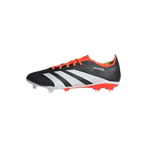 adidas unisex - adulto predator league firm ground football boots, core black / cloud white / solar red, 42 eu