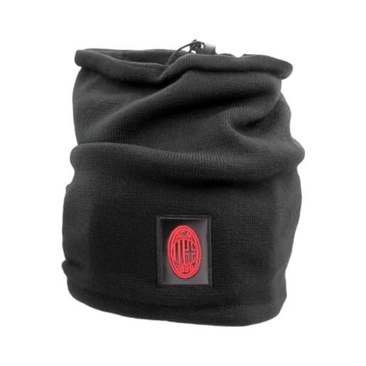 ACM 1899 scaldacollo maglia liscia con patch pelle ricamato e interno pile 50% pc 50% pl milan 143467