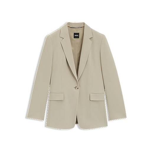 BOSS giacca regular fit in crêpe antipiega, beige chiaro
