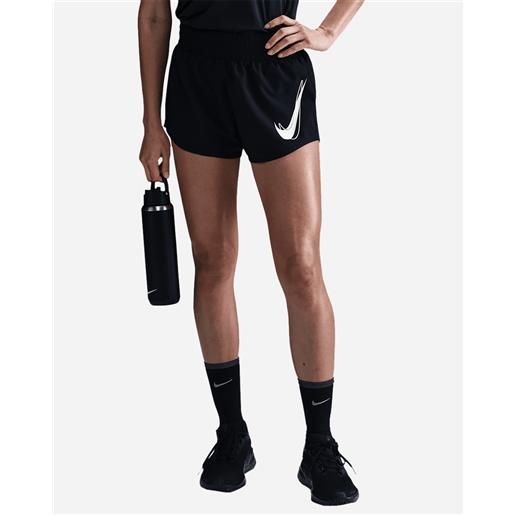 Nike one swoosh w - short running - donna - nero
