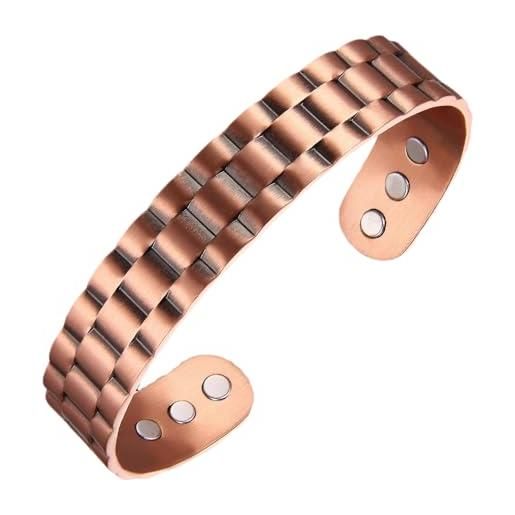 Bracciale in rame da uomo, braccialetti magnetici in rame puro al 99,99