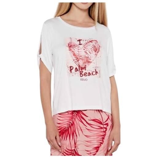 Liu Jo t-shirt donna bianco/palm es25lj12 va5155 js360 l