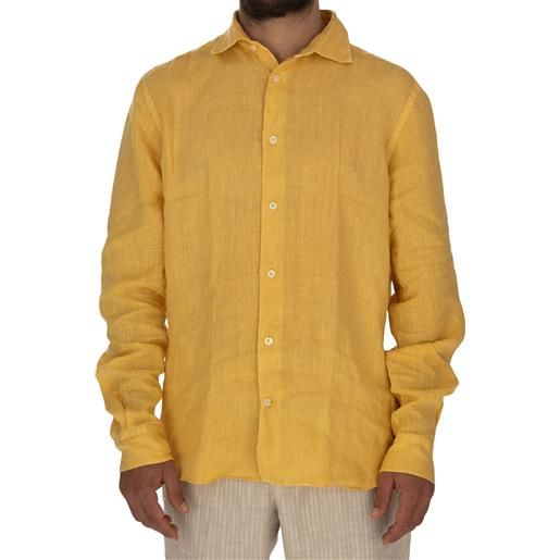 MASTRICAMICIAI | camicia lino luca giallo