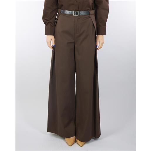 VICOLO pantalone moro in cotone con cintura