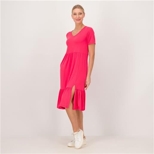 Cuddl Duds abito midi in jersey stretch con gonna a balze