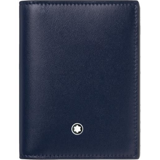 Montblanc / meisterstück / porta carte 4 scomparti / pelle blu - 131693