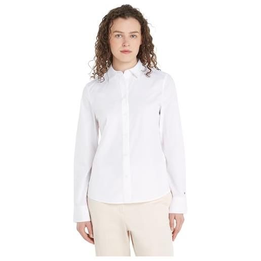Tommy Hilfiger blusa donna regular shirt camicetta, bianco (th optic white), 42