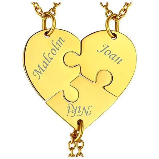 Collane Amicizia BFF A Cuore Puzzle In Acciaio Inossidabile - Set Da 2 Per Migliori Amiche - Regalo Simpatico Per Lei - copertina