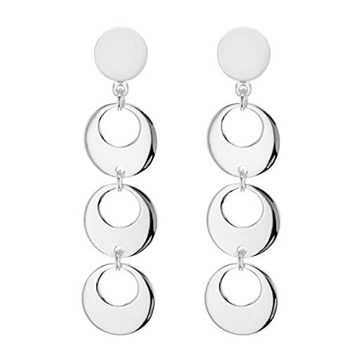 Orecchini Pendenti A Foglia In Argento Sterling 925 Traforati - Tuscany Silver, Gioielli Riciclati In Elegante Scatola Regalo