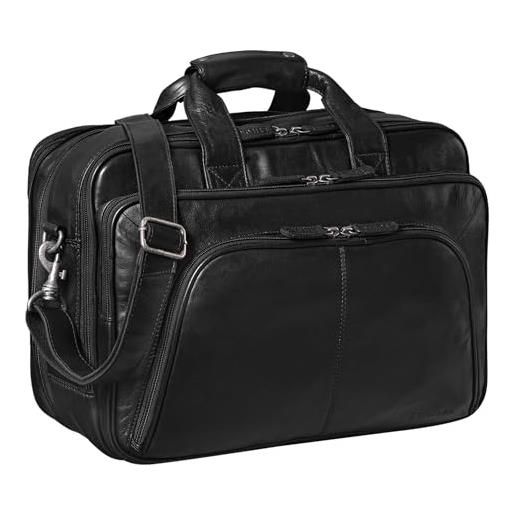 STILORD 'calisto' borsa da lavore pelle xl borsa portadocumenti borsa business bag grande per computer portatile 17 pollici in vera pelle, colore: nero