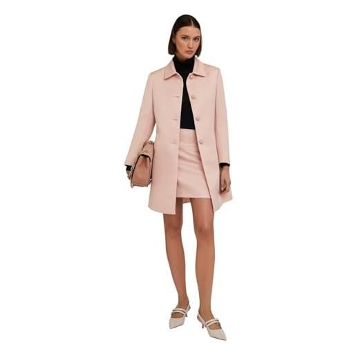 Motivi: cappotto monopetto in raso duchesse rosa cipria. 38 stagione primavera estate 2025. 