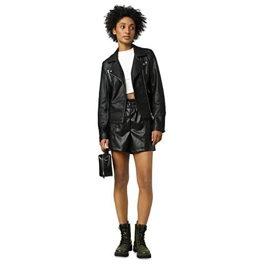 ONLY onlgemma faux leather biker otw noos, giacca donna, nero (black black), x-small (taglia produttore: 34)