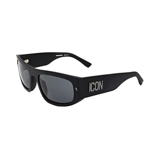 DSQUARED2 icon 0016/s occhiali da sole, nero opaco, 0 uomo