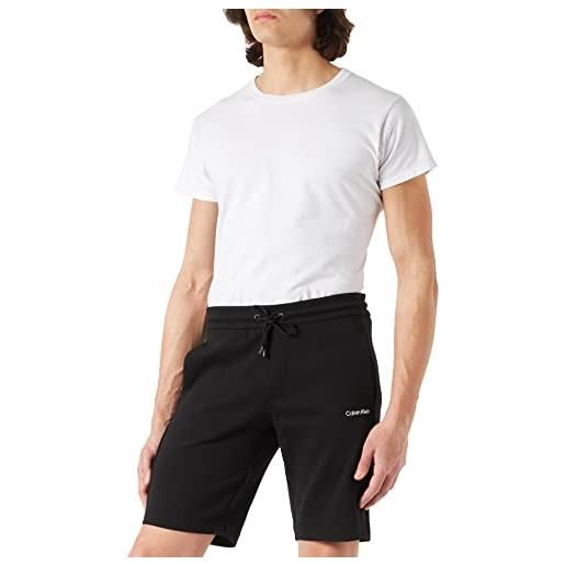 Calvin Klein interlock micro logo sweatshorts pantaloncini casual, ck black, l uomo