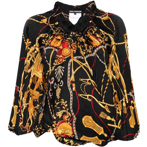Junya Watanabe blusa con stampa grafica - nero