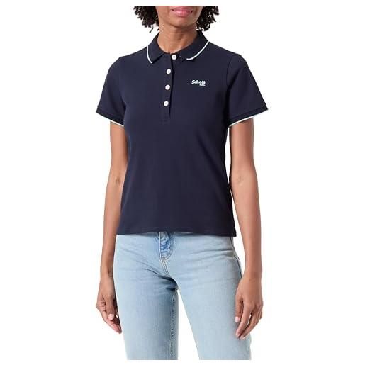 Schott NYC psdannaw polo, navy, l donna