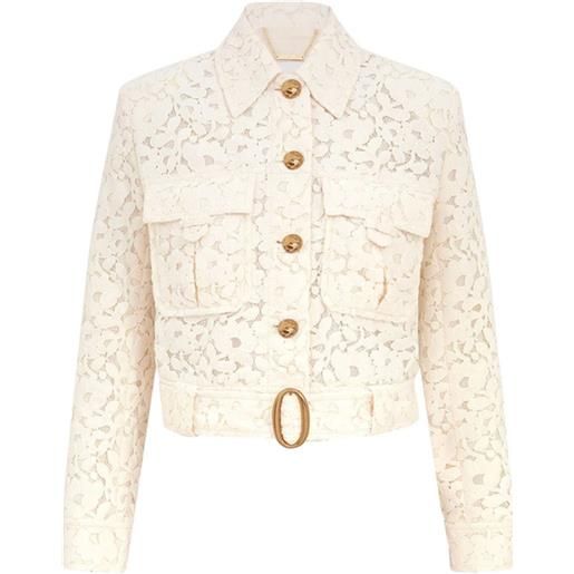 ZIMMERMANN giacca in pizzo e misto cotone - toni neutri