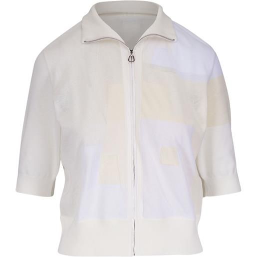 Akris cardigan con effetto jacquard - bianco