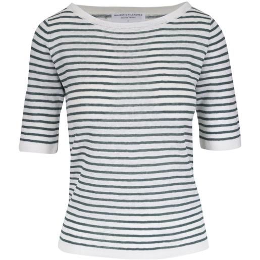 Majestic Filatures t-shirt in lino - bianco