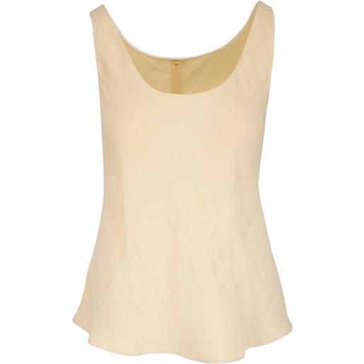 Peter Cohen top smanicato con scollo rotondo - toni neutri