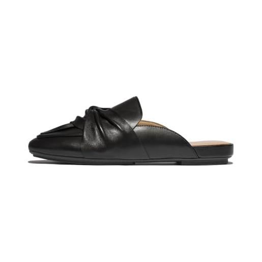 Fitflop delicato soft-twist leather mules, ciabatte donna, nero, 41 eu