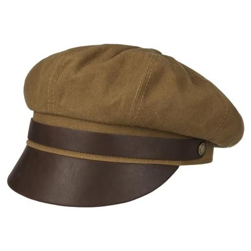 Stetson berretto marinaio riders waxed contrast donna/uomo - made in germany berretti con visiera cappello baker boy visiera, fodera, fodera primavera/estate primavera estate - 57 cm marrone