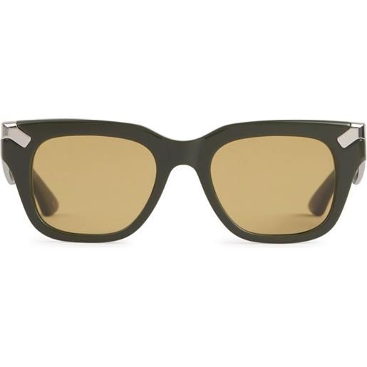 Alexander McQueen Eyewear occhiali da sole punk rivet squadrati - verde