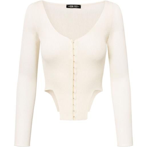 Elena Velez top in maglia di lino - bianco