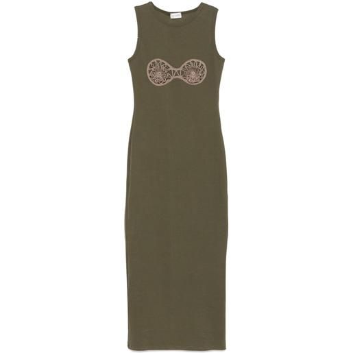Magda Butrym abito midi a coste - verde