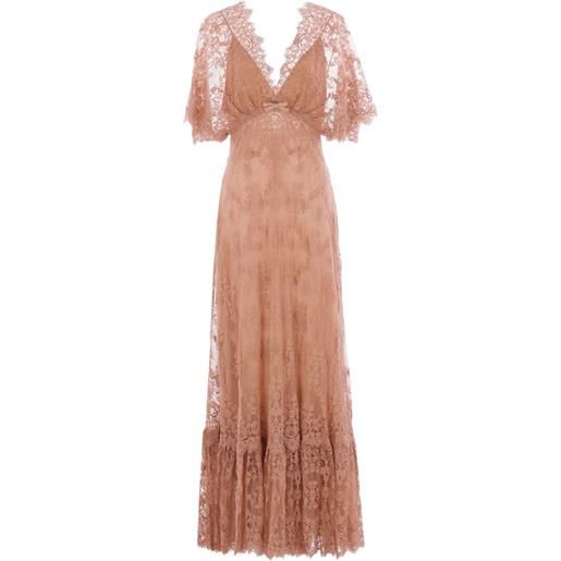 Elie Saab abito lungo in seta - rosa