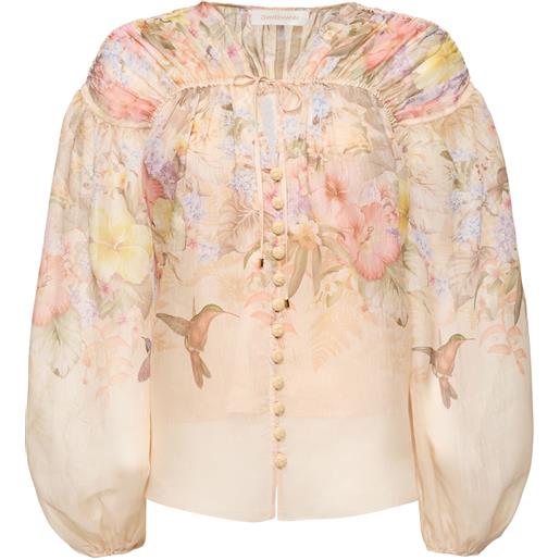 ZIMMERMANN camicia illuminate in lino e seta