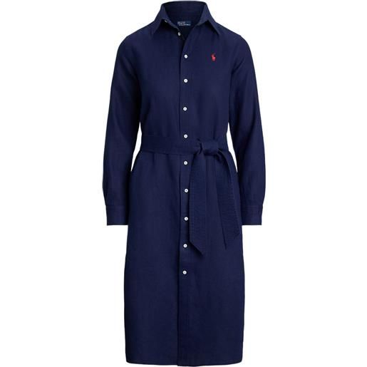 Polo Ralph Lauren chemisier con cintura - blu