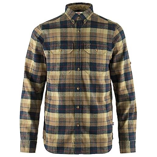 Fjällräven fjallraven singi heavy flannel shirt m t-shirt a manica lunga, uomo, dark sand, l