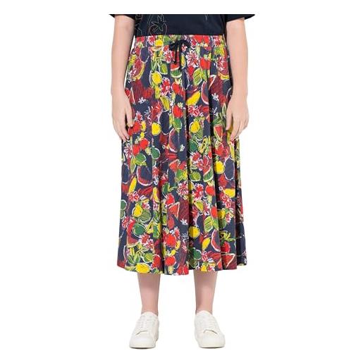 Ulla Popken jersey-midirock, a-linie, elastikbund, biobaumwolle gonne, argilla bruciata, 60-62 donna