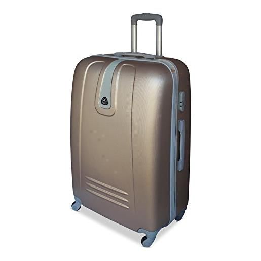 ORMI by dolcevitaroma - set 3 valigie trolley rigido piccolo medio grande 4 ruote valigia in abs (bronzo)